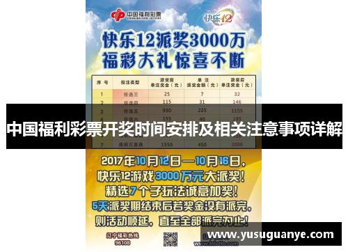 中国福利彩票开奖时间安排及相关注意事项详解