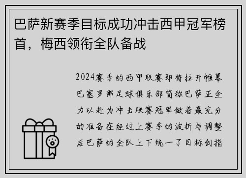 巴萨新赛季目标成功冲击西甲冠军榜首，梅西领衔全队备战